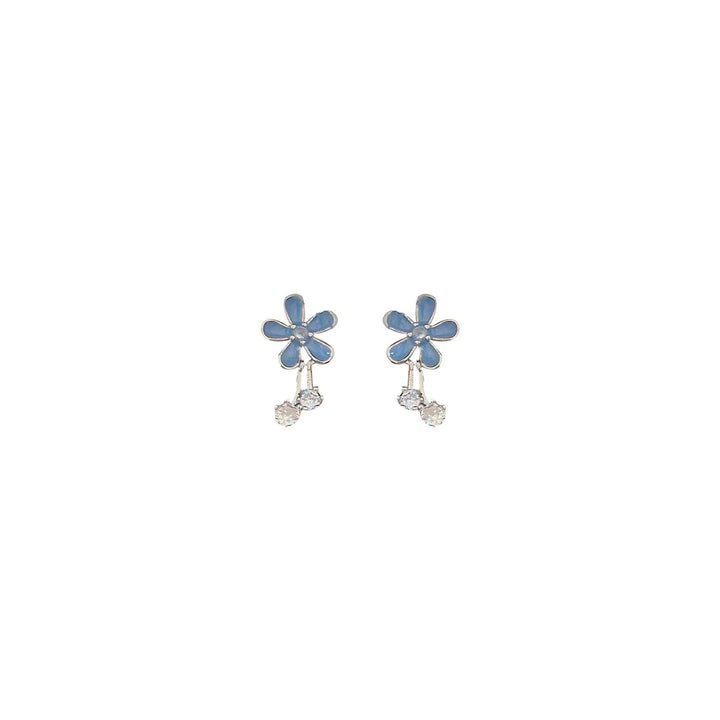 Shi Ai S925 Pure silver glue flower blossoming star inlaid diamond earrings fashion ins light luxury high -level sensor Image 3