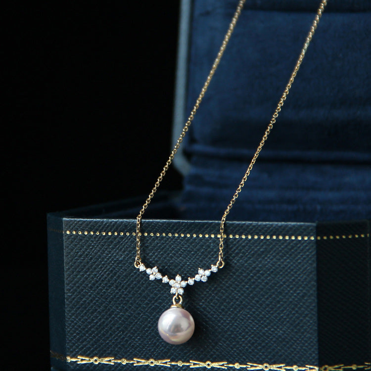 Silver -plated 18K Golden Sakura Pearl Necklace Womens Advanced Feelings Gentle Colle of Fleece EBAY hot -selling Image 1