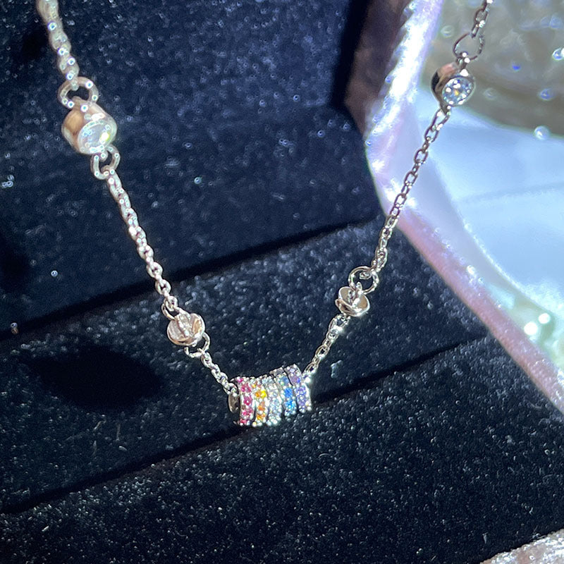 The  network red wind five -color transshipment beads glittering rhinestone necklace niche design high -level sensing Image 1