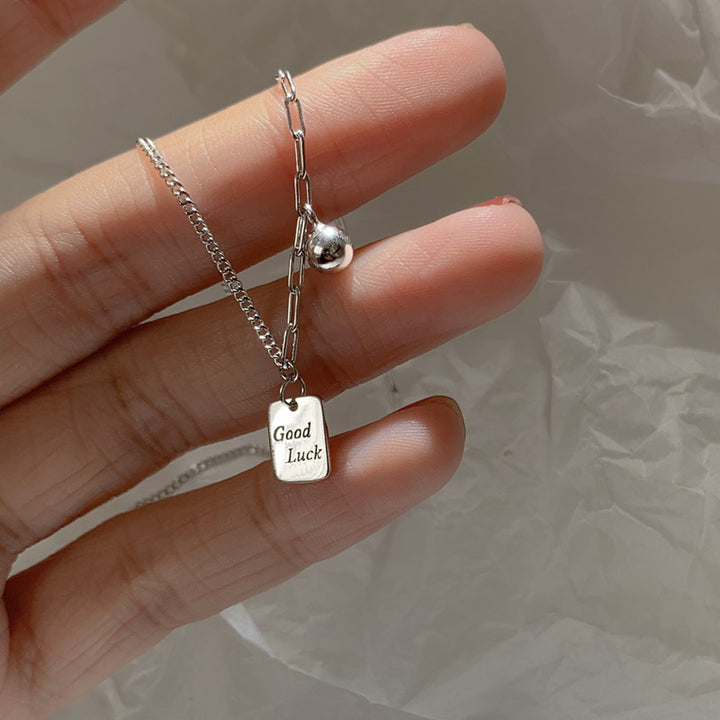 S925 Silver Good Luck Luck silver necklace Korean  versatile light luxury niche design item Image 1