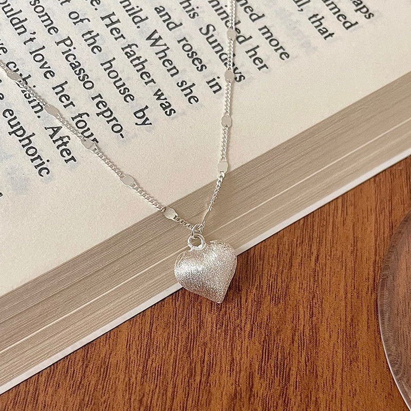 S925 Silver Silver Sweet Rita Love Necklace Clean Clasm Clavility Classed Cold Wind Design Image 1