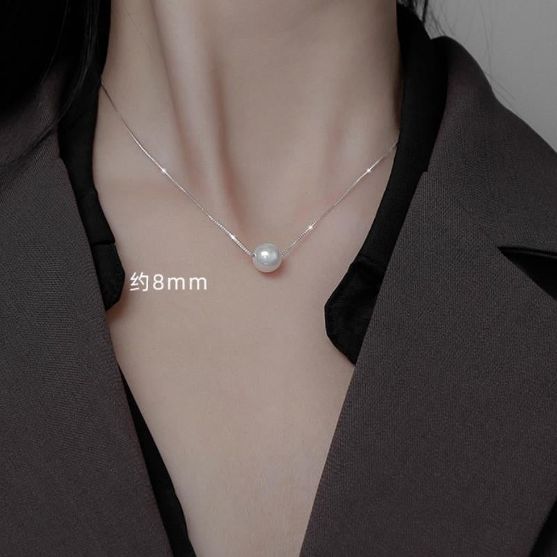 S925 sterling silver necklace womens single mother shell pearl pendant accessories sweet short Korean light luxury clay Image 1