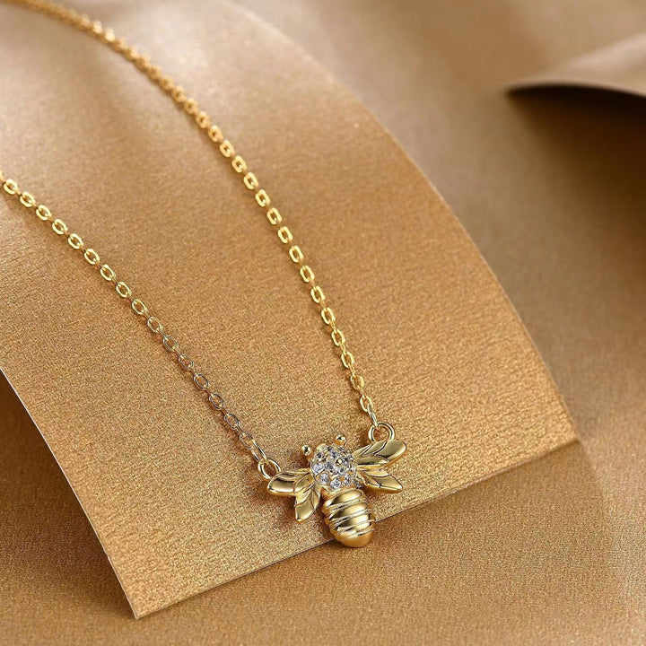 versatile bee necklace female clavicle chain short neck belt neck jewelry S925 sterling silver necklace Image 2