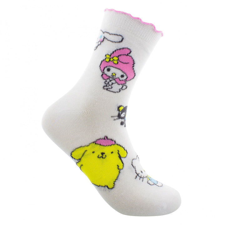 Hello Kitty and Friends Sanrio Womens Ribbed Lettuce Socks 2-Pack Image 4