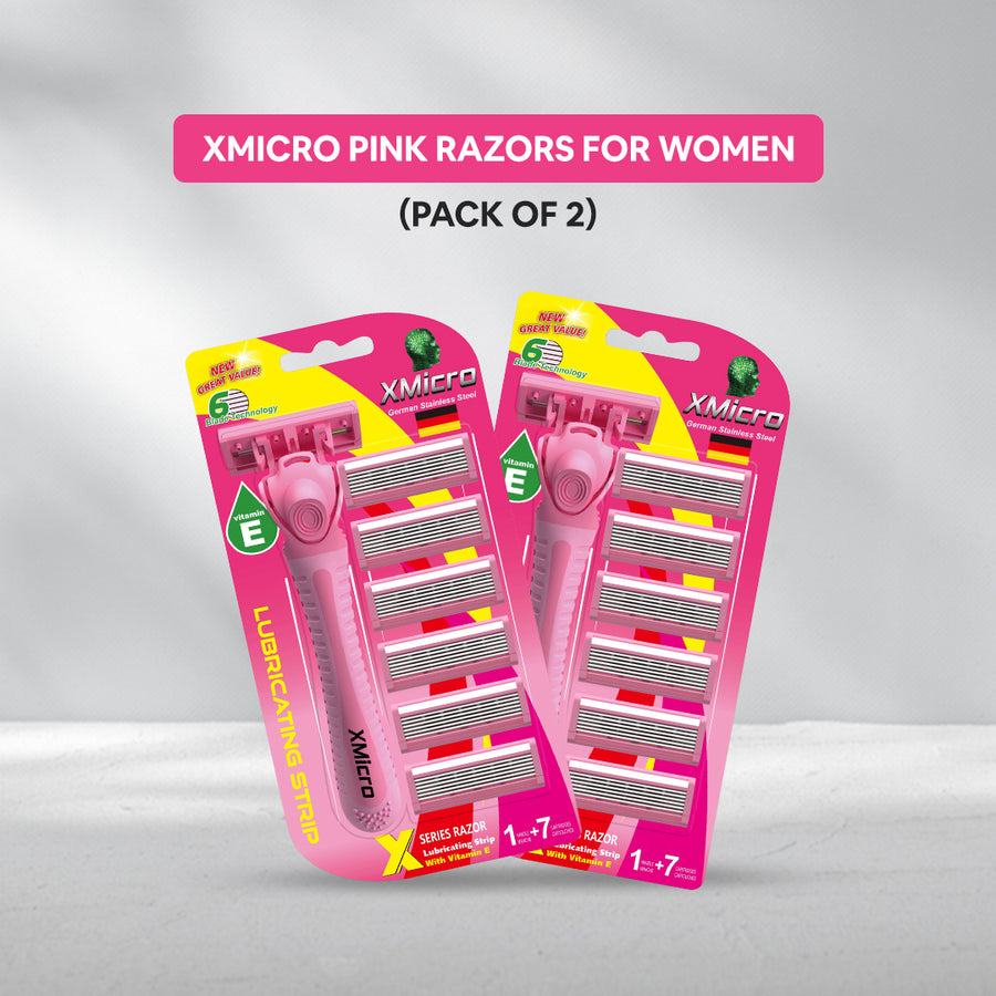 XMicro Pink Razors For Women (Pack Of 2) Image 1