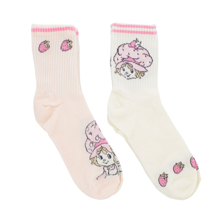 Strawberry Shortcake Pastel Womens Crew Socks 2-Pack Image 1