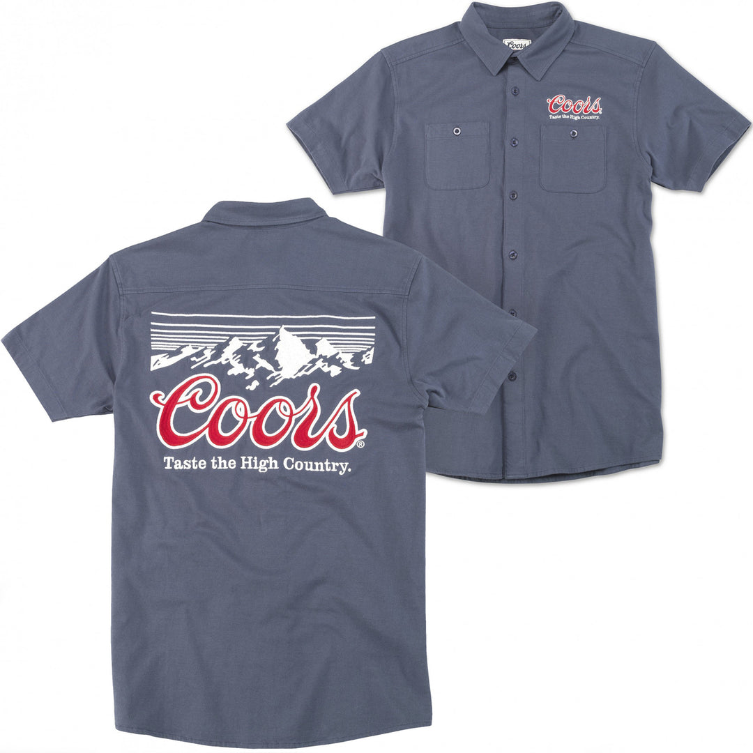 Coors Mountain Range Button Down Front and Back Print Shirt Image 1