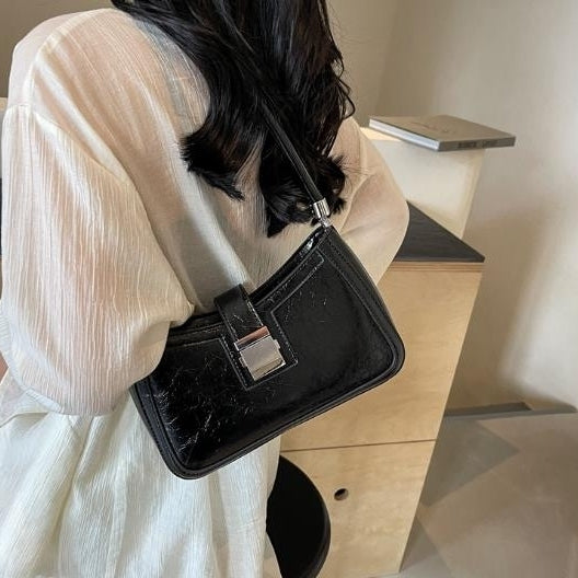 fine texture niche bag womens bag summer trend versatile single shoulder armpit bag hand-held small square bag Image 3