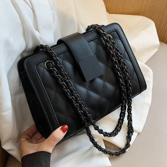 large capacity diamond grid crossbody bag for women Instagram trendy and versatile diamond grid chain for women Single Image 1