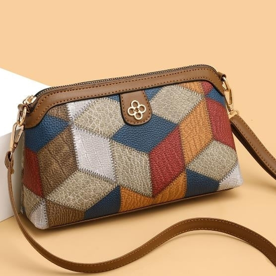 Bohemian crossbody bag niche ethnic design womens bag single shoulder bag spliced color crossbody loose change mobile Image 1