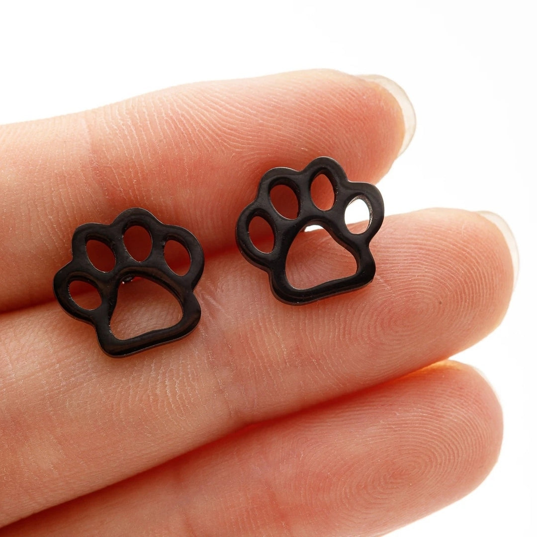 Cat Dog Paw Print Fashion Stud Earrings Image 1