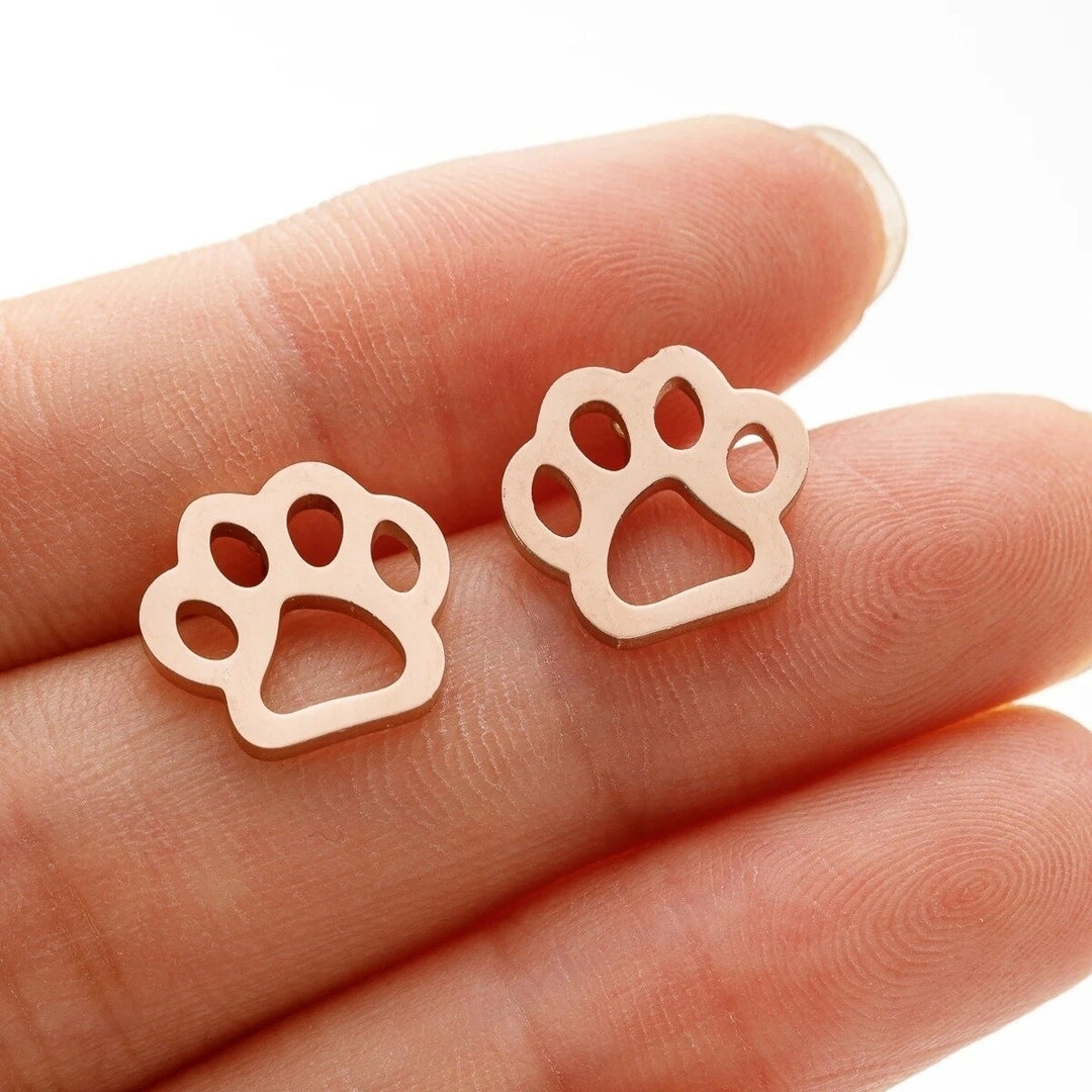 Cat Dog Paw Print Fashion Stud Earrings Image 1