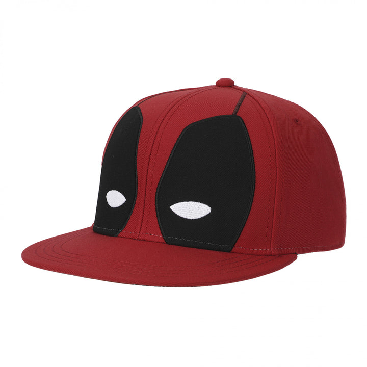 Deadpools Mask Flatbill Snapback Hat with Underbill Artwork Image 1