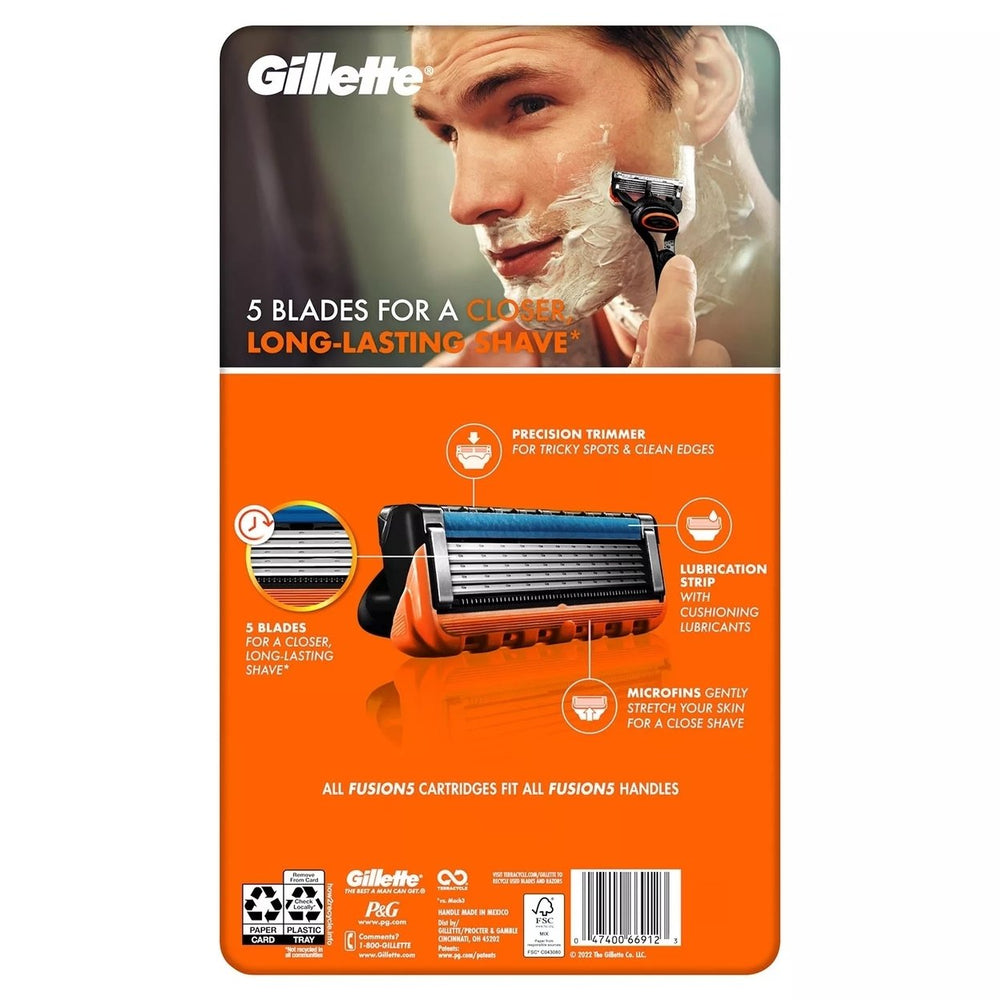 Gillette Fusion5 Mens Razor Handle + 9 Blade Refills Image 2