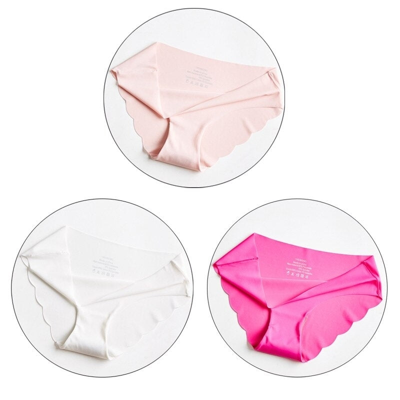 Women Fashion 3PC Seamless Panties Ultra-thin Underwear Comfort Intimates Lingerie Low-Rise Female briefs Image 1