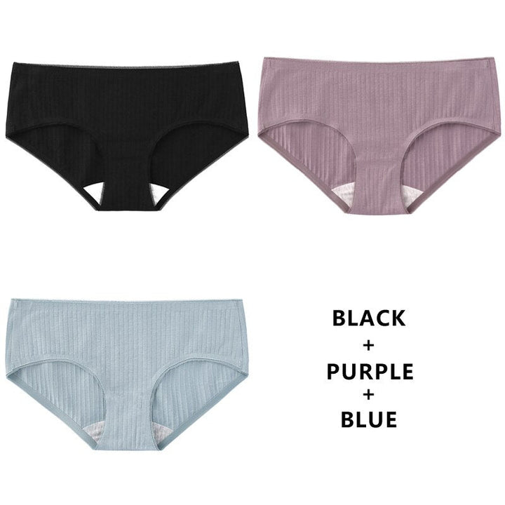 Women Fashion 3PCS/Set Panties Underwear Seamless Plus Size Briefs Low-Rise Soft Panty Underpants Female Lingerie Image 1