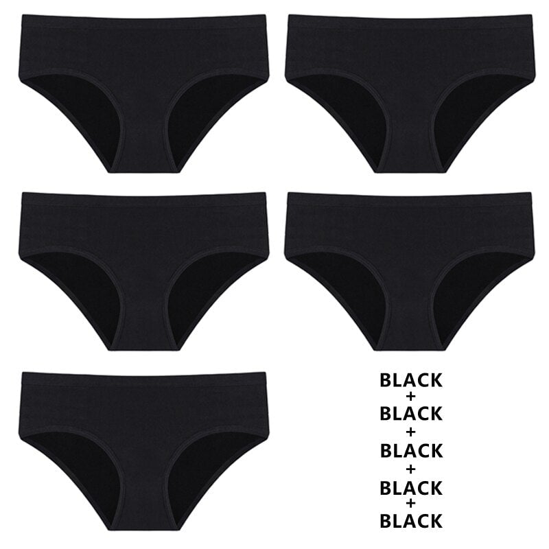 Women Fashion 5PCS Set Panties Cotton Underwear Solid Color Briefs Girls Low-Rise Soft Panty Underpants Female Lingerie Image 1