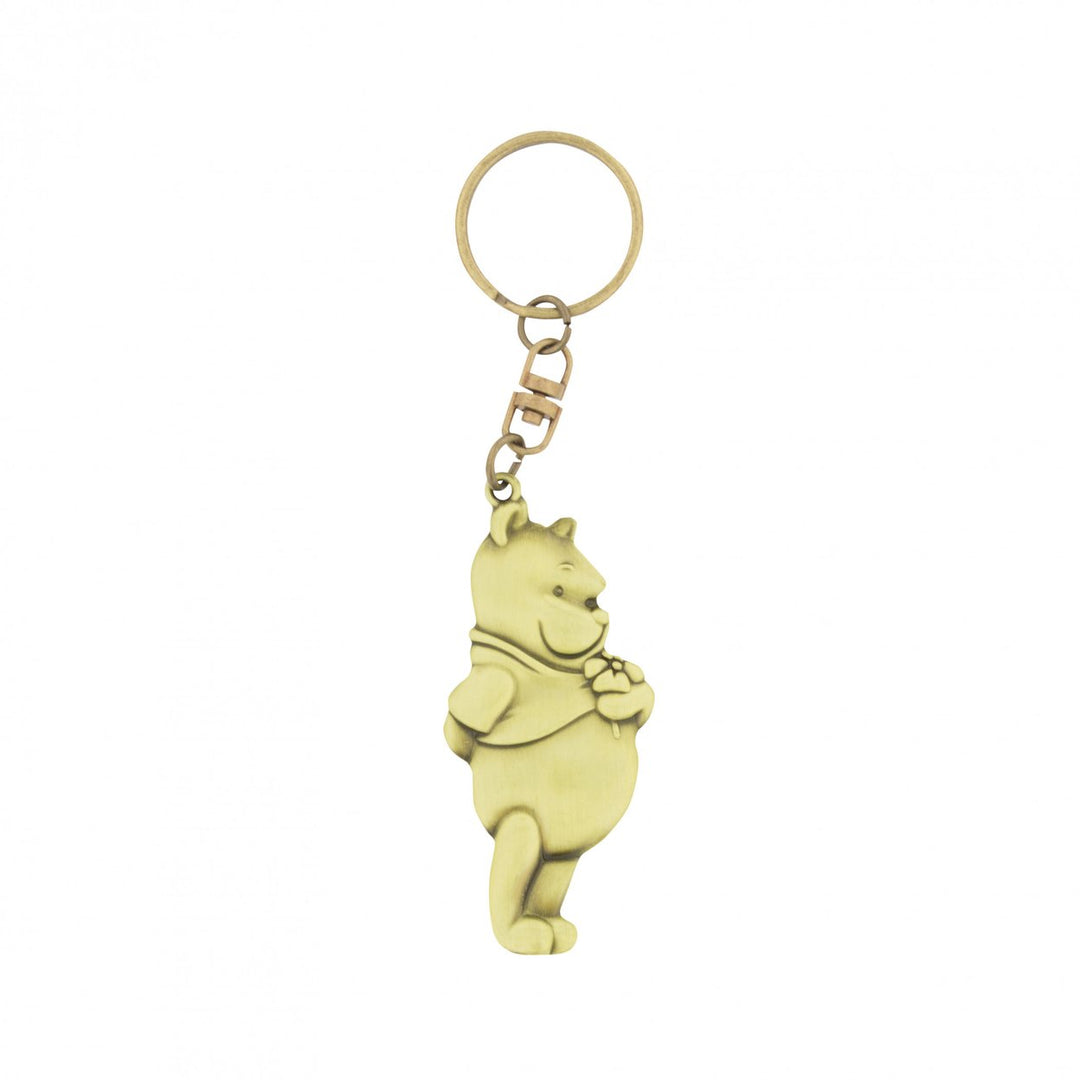 Winnie The Pooh Golden Pewter Keychain Image 1