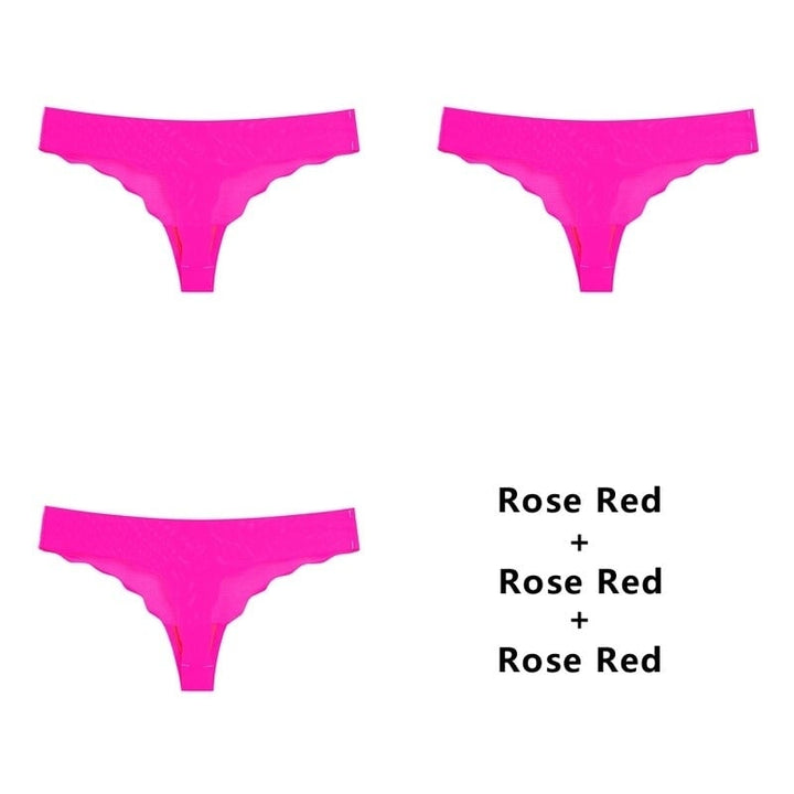 Women Fashion 3PCS/Set Panties G-String Lingerie Seamless Briefs Female T-Back Low-Rise Thong Comfort Intimates Image 1