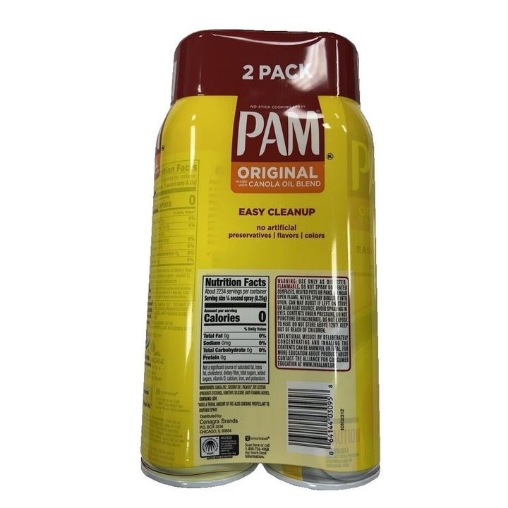 Pam Canola Spray - 2 - 12 Ounce Cans Image 2