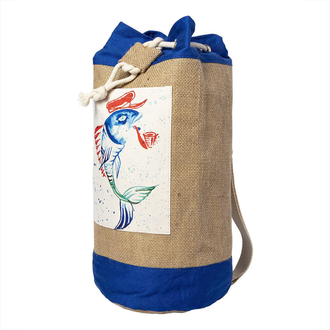 Captain Fish Jute Fabric Bag Image 2