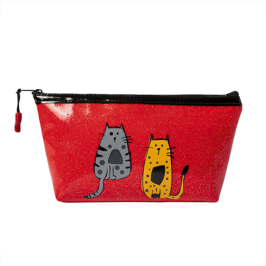 Cats Traveling Glossy Makeup Bag Image 1