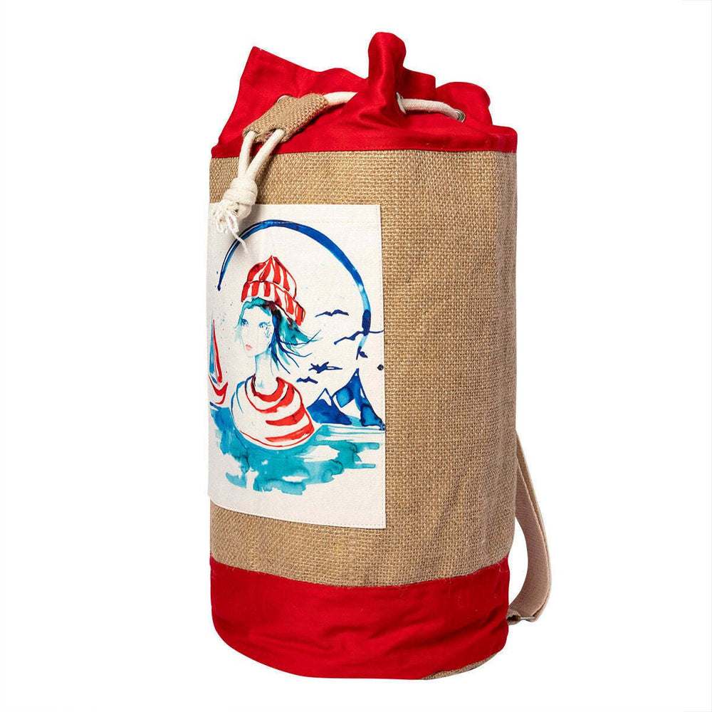 Beach Sailor Girl Jute Bag Image 2