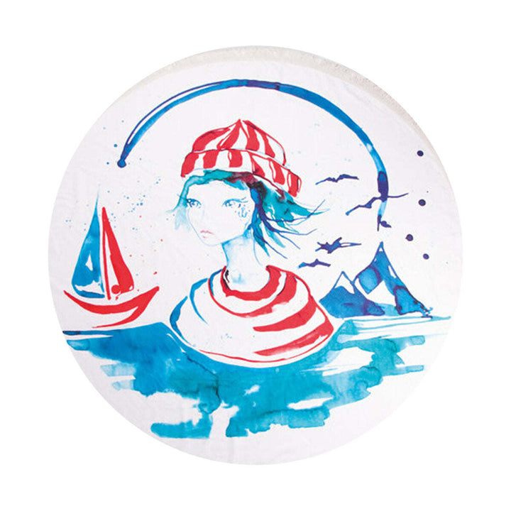 Sailor Girl Round Beach Towel Image 4