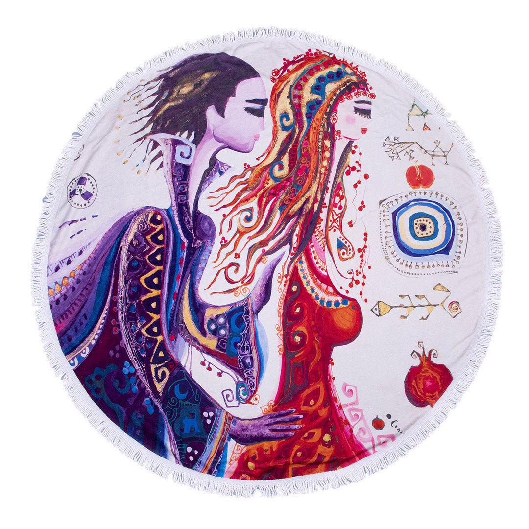 Love Round Beach Towel Image 1