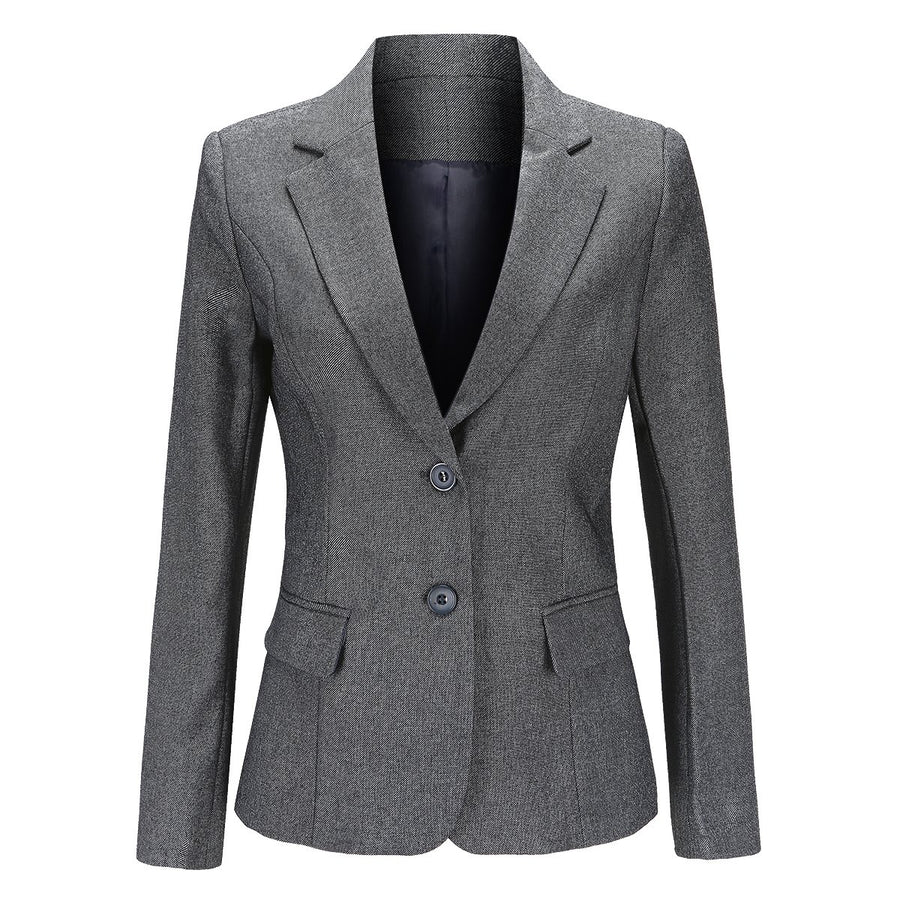 Ladies fine solid color slim fit two button blazer Image 1