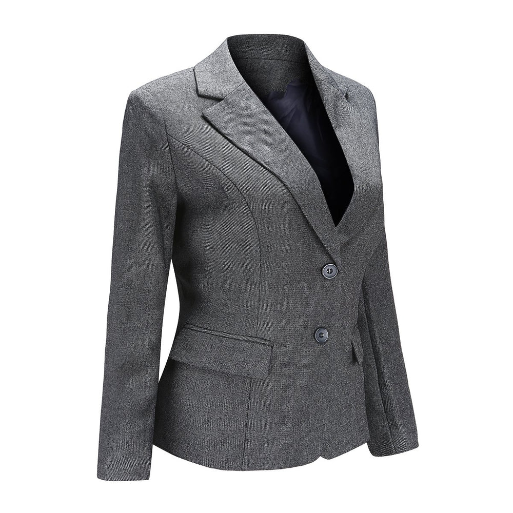 Ladies fine solid color slim fit two button blazer Image 2