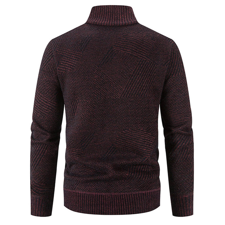 Mens solid color knitted stand collar cardigan Image 1