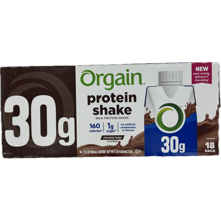 Orgain Milk Protein Shake Chocolate Fudge 11 Fluid Ounce (Pack of 18) Image 3