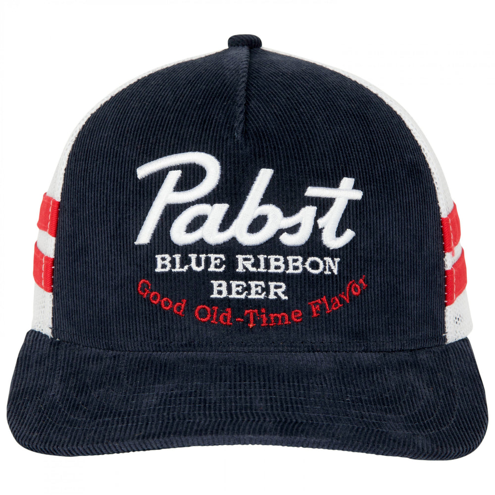 Pabst Blue Ribbon Beer Vintage Adjustable Navy Blue Snapback Trucker Image 2