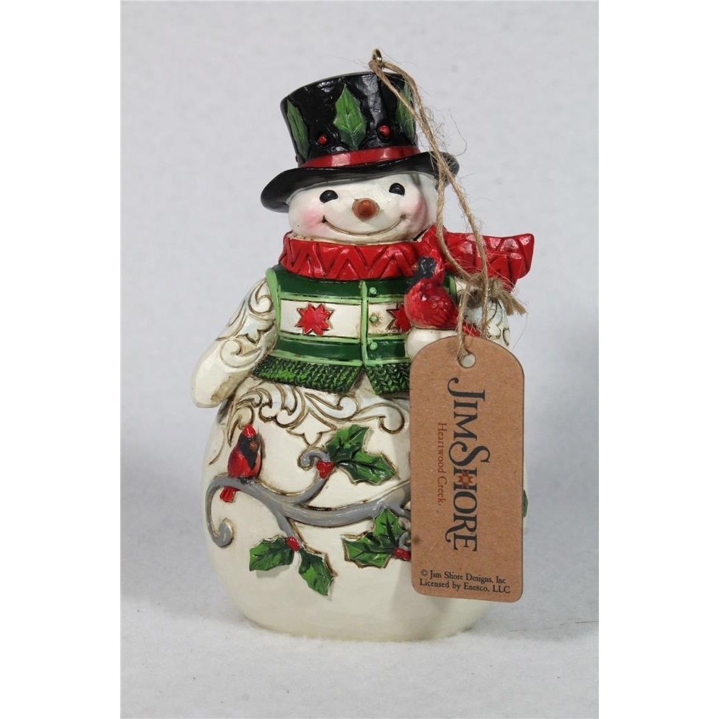 Jim Shore Ornament Snowman with Cardinal and Scene - 2024 - in Box 6015542 Image 1