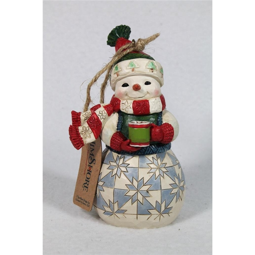 Jim Shore Holiday Ornament Snowman with Cocoa - 2024 - in Box 6015543 Image 1