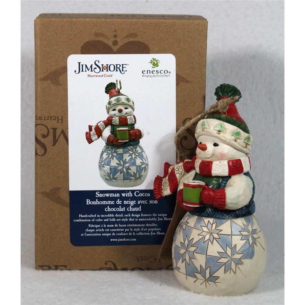 Jim Shore Holiday Ornament Snowman with Cocoa - 2024 - in Box 6015543 Image 4