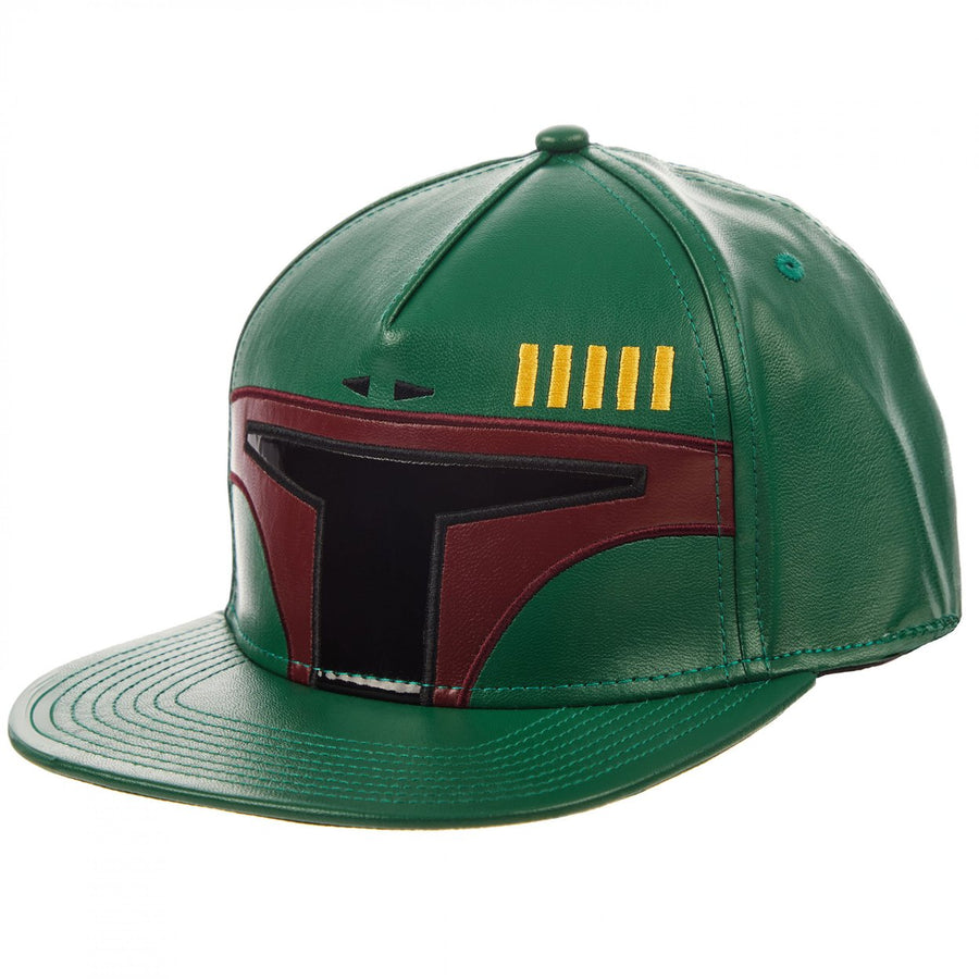 Star Wars Boba Fetts Helmet Flatbill Snapback Hat Image 1