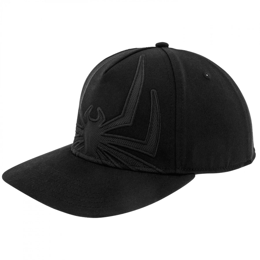 Spider-Man Logo Black on Black Snapback Hat Image 1