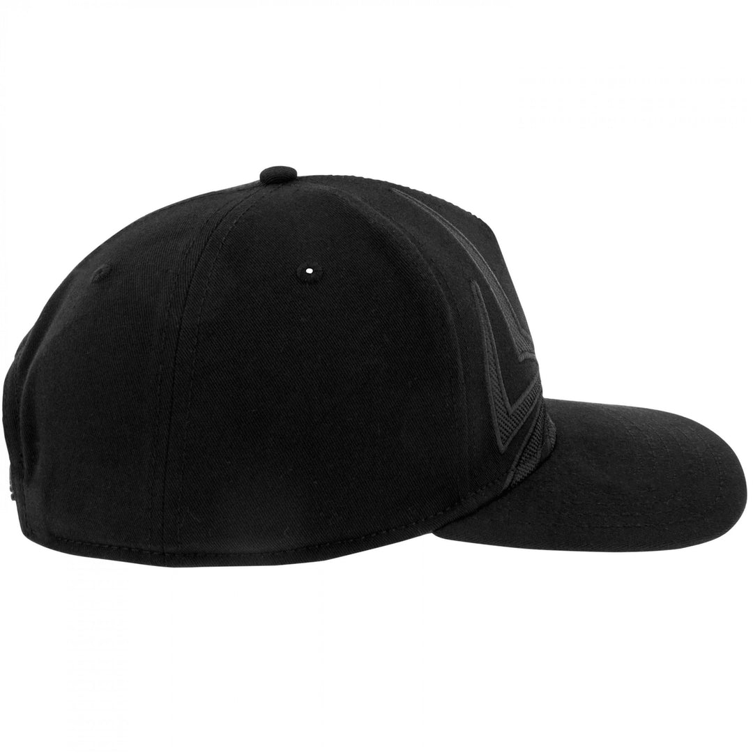 Spider-Man Logo Black on Black Snapback Hat Image 3