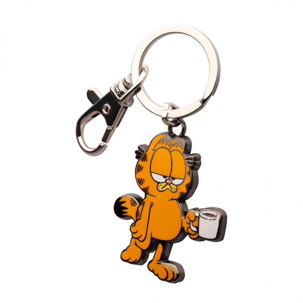 Garfield Monday Coffee Enamel Keychain Image 2