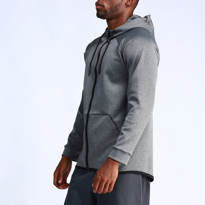 Mens Fitness Long Sleeve Hooded Casual Sweatshirt Image 1