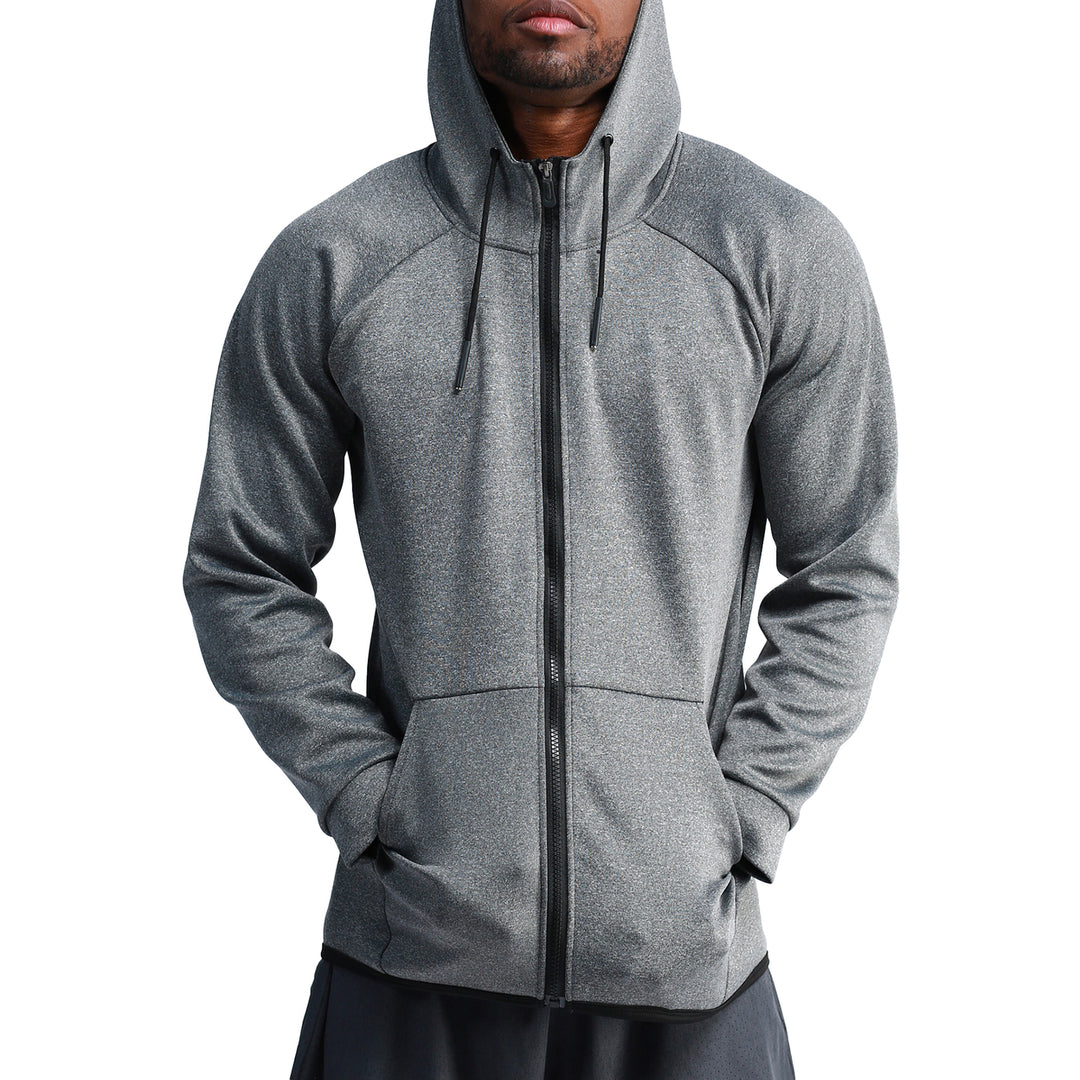 Mens Fitness Long Sleeve Hooded Casual Sweatshirt Image 2