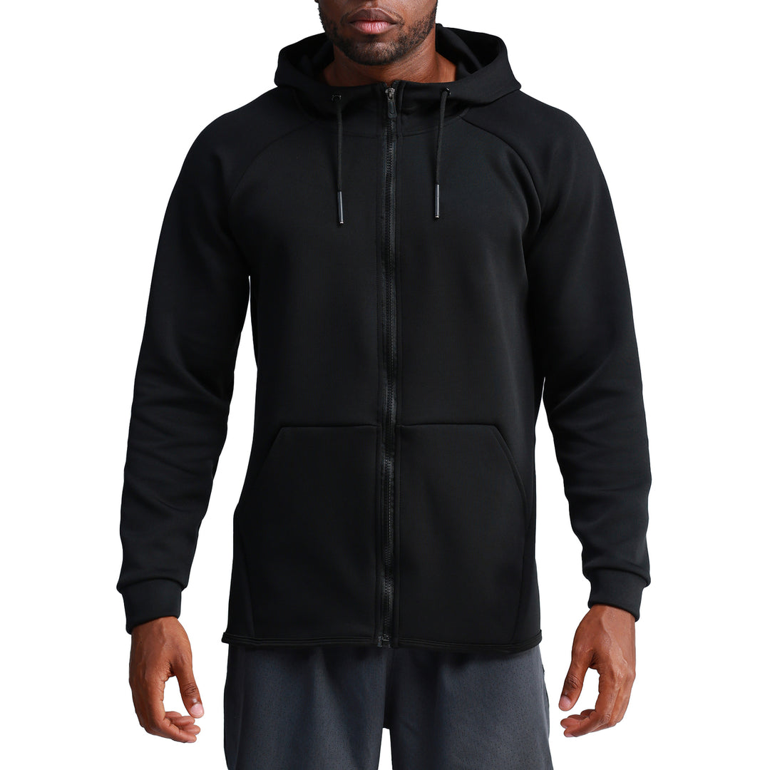 Mens Fitness Long Sleeve Hooded Casual Sweatshirt Image 1