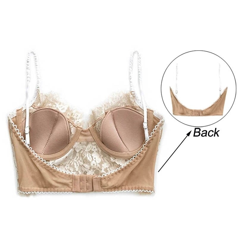 Women Fashion Classic Bra Ultra Thin Lace Underwear Push Up Brassiere Lingerie Transparent Eyelash Bralette Image 1