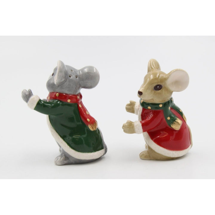 Ceramic Christmas Mice Salt and Pepper Shakers Holiday Dinner Decor Image 4