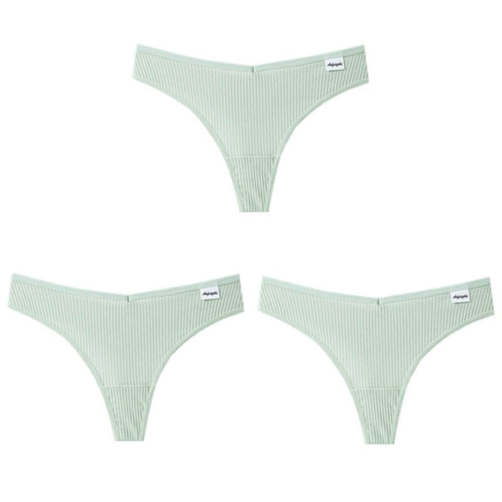 Women Fashion 3Pcs/Lot V Waist Cotton G-String Thong Panties String Underwear Briefs Lingerie Underpant Low-Rise Ladies Image 1