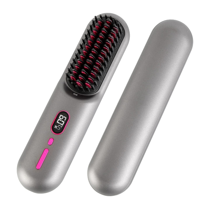 Cordless Hair Straightener Brush Mini Rechargeable Anti-Scald 12 Heat Levels Image 3