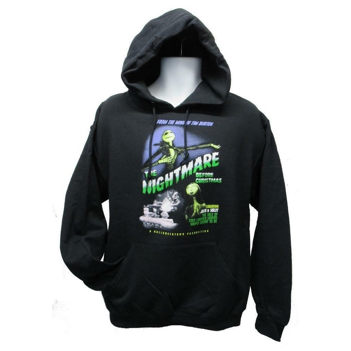 Nightmare Before Christmas Mens Size M Medium Licensed Black Hoodie 40 Image 1