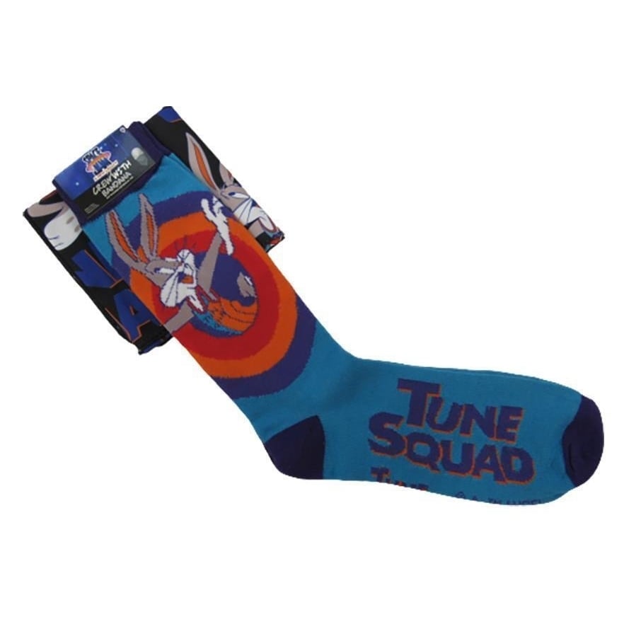 Space Jam Tune Squad Mens Sizes 6-12 OSFA Blue Crew Socks and Bandana Image 1